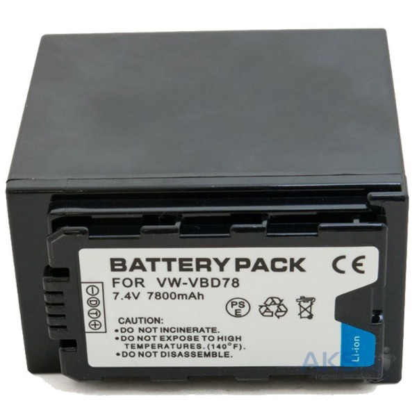 Аккумулятор ExtraDigital Panasonic VW-VBD78, Li-ion, 7.4V, 7800mAh